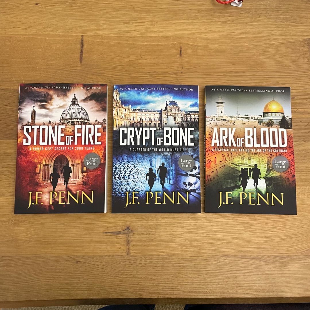 ARKANE Thriller LARGE PRINT Bundle: Stone of Fire #1, Crypt of Bone #2, Ark of Blood #3