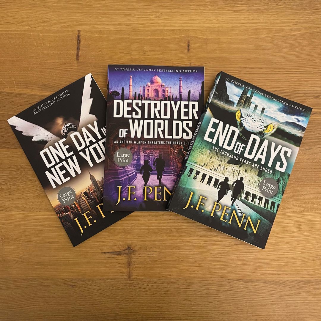 ARKANE Thriller LARGE PRINT Bundle: One Day in New York #7, Destroyer of Worlds #8, End of Days #9