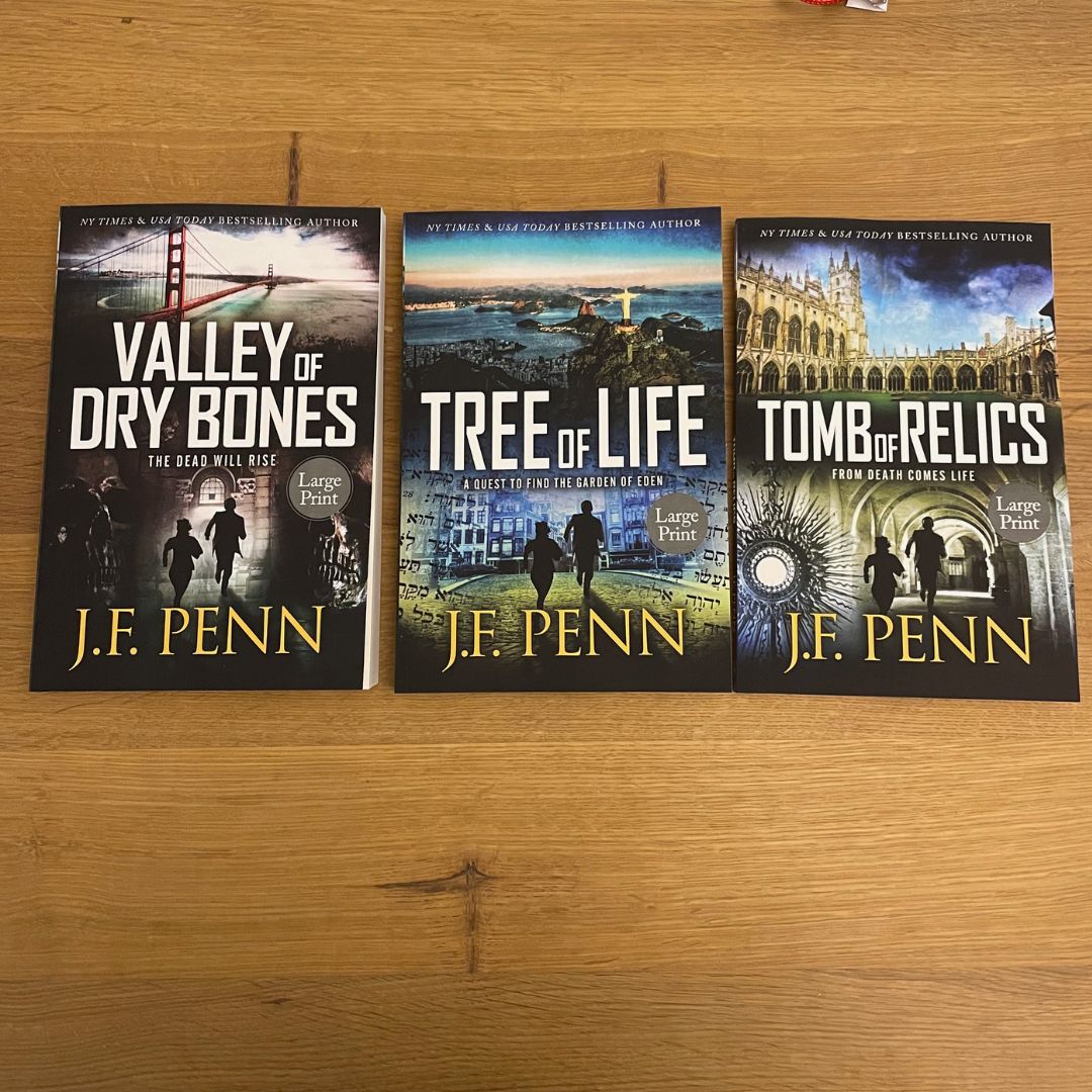 ARKANE Thriller LARGE PRINT Bundle: Valley of Dry Bones #10, Tree of Life #11, Tomb of Relics #12